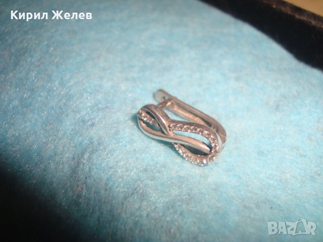 СРЕБЪРНА СКЪПОЦЕННА АРТ ОБЕЦА СРЕБРО 925 с МИНИАТЮРНИ ФАСЕТИРАНИ ЦИРКОНИ 25725, снимка 7 - Обеци - 35820683