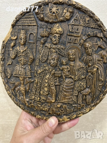 Антикварен восъчен плакет 1718 г, снимка 7 - Антикварни и старинни предмети - 55737727