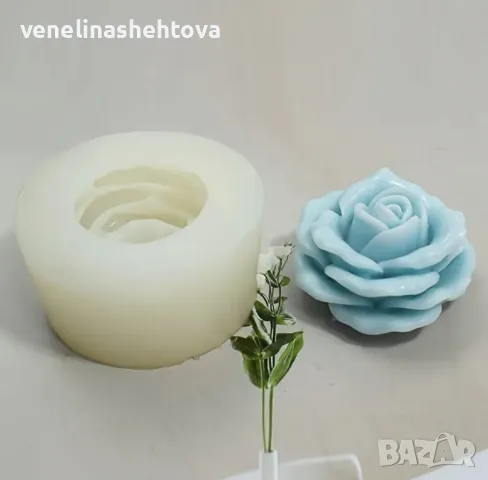 3D разцъфнала роза Силиконов молд форма за свещи гипс сапун фондан , снимка 2 - Форми - 48695533
