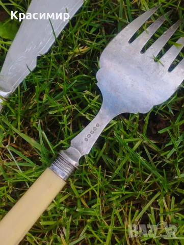 Викториански посребрени прибори. 📐Нож/шпатула 28 см 📐Вилица 24,5 см 💰 20 лв. за бр./ЗАЕДНО за 30 , снимка 5 - Антикварни и старинни предмети - 48082703