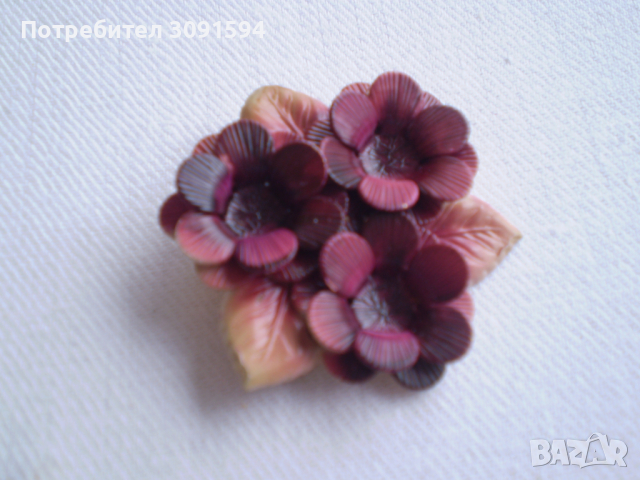 Старинна брошка цвете, снимка 1