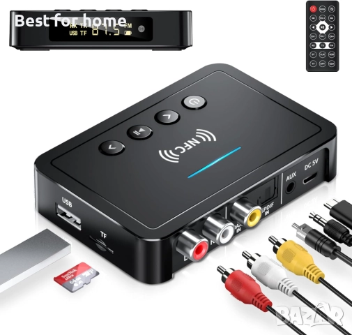 3-в-1 Bluetooth 5.0 аудио адаптер за телевизор