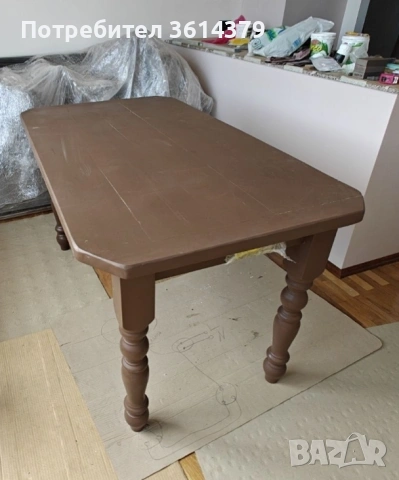 Масивна маса от чам със столове