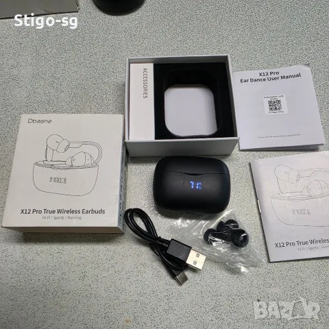ЧИСТО НОВИ Безжични Слушалки Dbasne X12 Pro – Bluetooth 5.3, LED Дисплей, Голяма Батерия