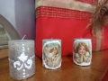 Коледни свещи триптих  на ангелска тематика с декупаж, снимка 2