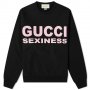 GUCCI Black Sexiness Logo Print Мъжка Блуза тип Пуловер size M, снимка 1