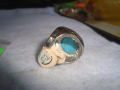 ТЮРКОАЗЕН ПОСРЕБРЕН МОДЕН АРТ НОВ ПРЪСТЕН 26626, снимка 5