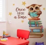 Сова Бухал на книги учение училище самозалепващ стикер лепенка декор за стена, снимка 1
