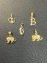 Златни висулки буква  сърце слонче 14 карата 585 zlatni gold sarce bukva, снимка 1