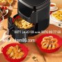 Кръгла силиконова форма за печене в air fryer | Силиконова тавичка за еър фрайър - КОД 3918, снимка 2