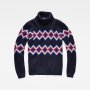g-star javdi diamond jacquard turtle knit - страхотен мъжки пуловер ЛАМСКА ВЪЛНА, снимка 2