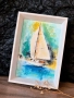 Длан море, малка картина пастел, снимка 3