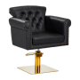 Фризьорски стол Gabbiano Berlin - черно с златиста основа, снимка 1 - Фризьорски столове - 44761690