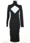Черна вталена поло рокля с гол гръб марка Dursi - L/XL, снимка 1