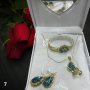 Елегантен подаръчен комплект бижута - пръстен, гривна, обеци и колие в луксозна кутия, снимка 7