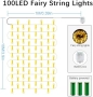 Нов LED светещ гирлянд 10 метра 100 лампички IP44 топло бяло Украса Коледа, снимка 2