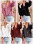 Дамска едноцветна блуза с копчета и дълъг ръкав, 5цвята - 023, снимка 1 - Блузи с дълъг ръкав и пуловери - 41948867