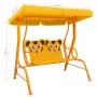 vidaXL Детска градинска люлка, жълта, 115x75x110 см, текстил, снимка 6