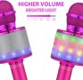 Fede безжичен Караоке Bluetooth микрофон с мигащи цветни LED светлини, снимка 2