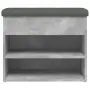 vidaXL Пейка за обувки, бетонно сив, 62x32x50 см, инженерно дърво, снимка 5