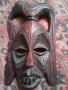 Махагонова маска ритуална стара дървена традиционно изкуство от Африка 43738, снимка 7
