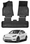 К-кт 3 части 3D трислойни TPE стелки за Tesla Model Y (2019-2023), NOVSIGHT, черни, снимка 1