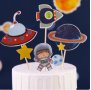 Космос Космонавт Ракета планета  сет топери клечки декор за торта украса парти Рожден Ден