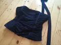 Zara корсет бюстие с шал чокър роза в черен цвят р-р М, снимка 4