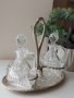 Сребърен оливиерник(сребро 800)с кристални бутилки и чашки, снимка 2