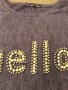 Лилава блуза Хелло - изключително приятна материя - мека , удобна, красива . Бродиран надпис с перли, снимка 6