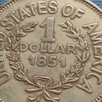 Монета 1 долар 1851г. САЩ РЕПЛИКА на Американския сребърен долар за КОЛЕКЦИЯ 30046, снимка 2 - Нумизматика и бонистика - 42702693