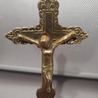 красив стар бронзов масивен кръст разпятие, снимка 6 - Антикварни и старинни предмети - 41968078