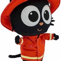 Плюшена играчка Черна котка Майло Milo сменяемо облекло на пожарникар, снимка 3 - Плюшени играчки - 42491157