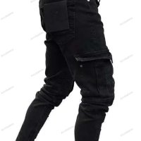 Мъжки модни тесни дънки със средна талия - 023, снимка 3 - Дънки - 42115568