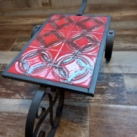 метален цветарник ръчна количка с керамичен плот , снимка 6 - Декорация за дома - 44648372