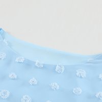 Дамска блуза в синьо с дълъг ръкав и принт на точки, снимка 9 - Блузи с дълъг ръкав и пуловери - 40828435