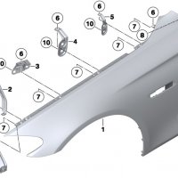 преден десен алуминиев калник за BMW 5er F10/F11 09-16г., снимка 1 - Части - 40226949