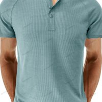 Мъжка модна лятна рипсена тениска Henley, 6цвята - 023, снимка 14 - Тениски - 41566640