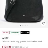 ABRO естествена кожа черна чанта,тип торба( от 195€ до 400€  в интернет сайтове), снимка 14 - Чанти - 38985745