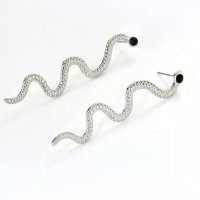 New trend обеци,колекция"Snakes"с кристали,black/нови, снимка 1 - Колиета, медальони, синджири - 39367895
