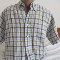 Мъжка риза с къс ръкав от лен Giordano, снимка 1 - Ризи - 41521489