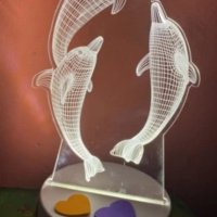 Лед нощна лампа с делфини за подарък , снимка 6 - Други - 41755523