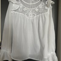 Памучна блузка с бродерия Mango,размер М, снимка 1 - Ризи - 39054572