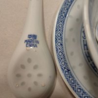 Китайски  купи от оризов порцелан с чинийки и лъжички. 6 броя. , снимка 5 - Сервизи - 38762473