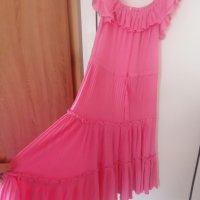 Дълга розова рокля , снимка 7 - Рокли - 41455185