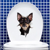 Куче Пинчер стикер лепенка за стена мебел или тоалетна чиния за капака, снимка 1 - Други - 35676438