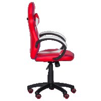 Геймърски стол с футболни мотиви Carmen 6300 - червено-бял, снимка 2 - Столове - 39166299