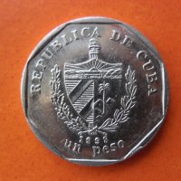 1 песо 1998 г. монета Куба, снимка 2 - Нумизматика и бонистика - 41105068