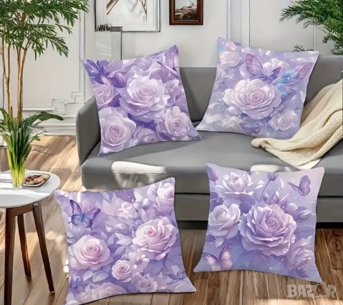 Комплект от 4 броя калъфки за декоративни възглавници, снимка 1