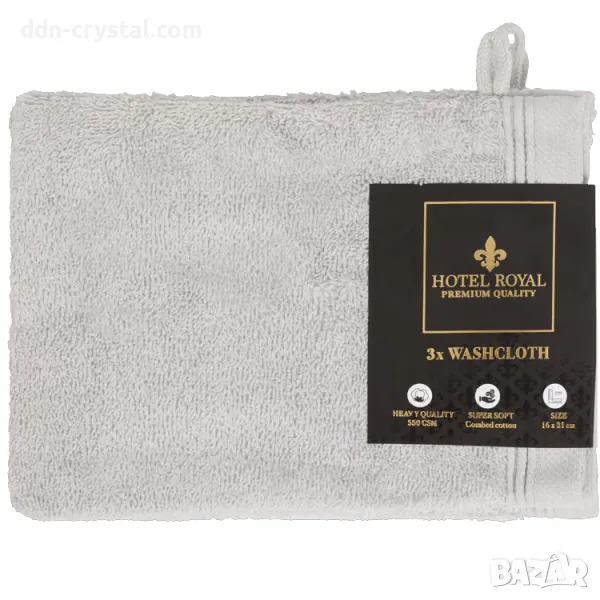 Комплект от 3бр. сиви кърпи за баня, снимка 1